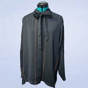 Rag & Bone Black Button Up Blouse - Size Large